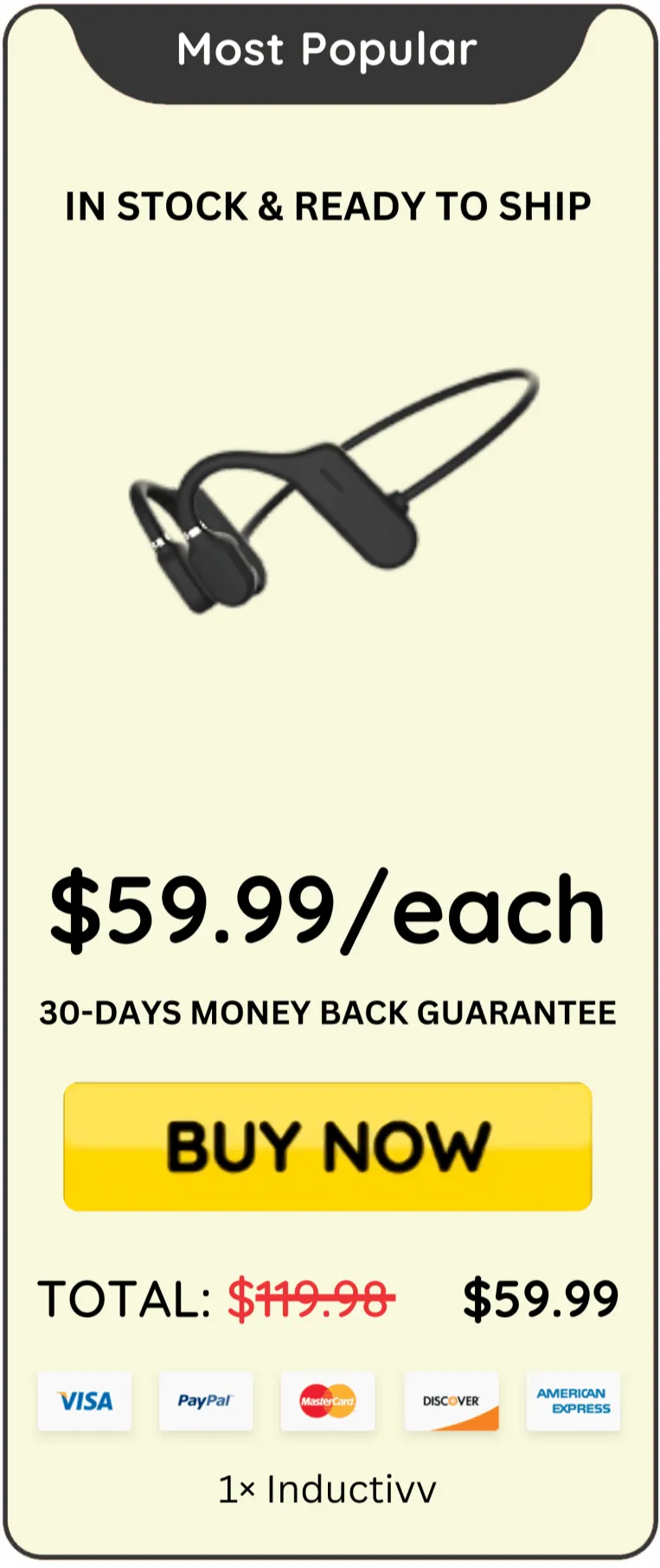 Inductivv offer price