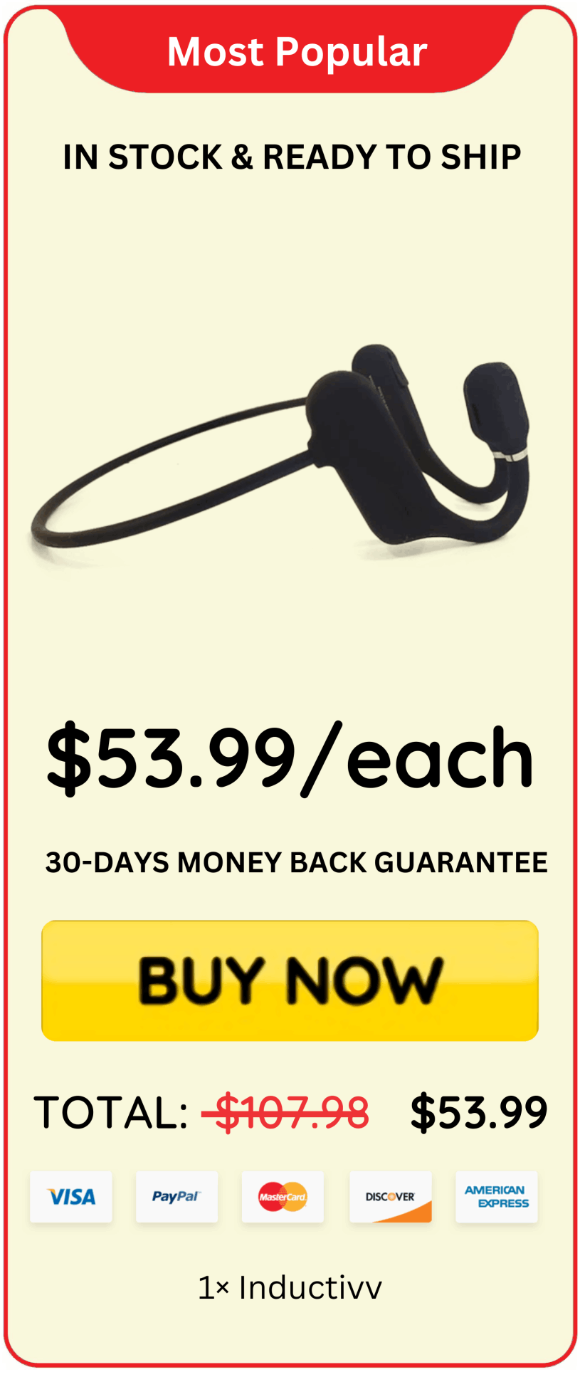 Inductivv offer price
