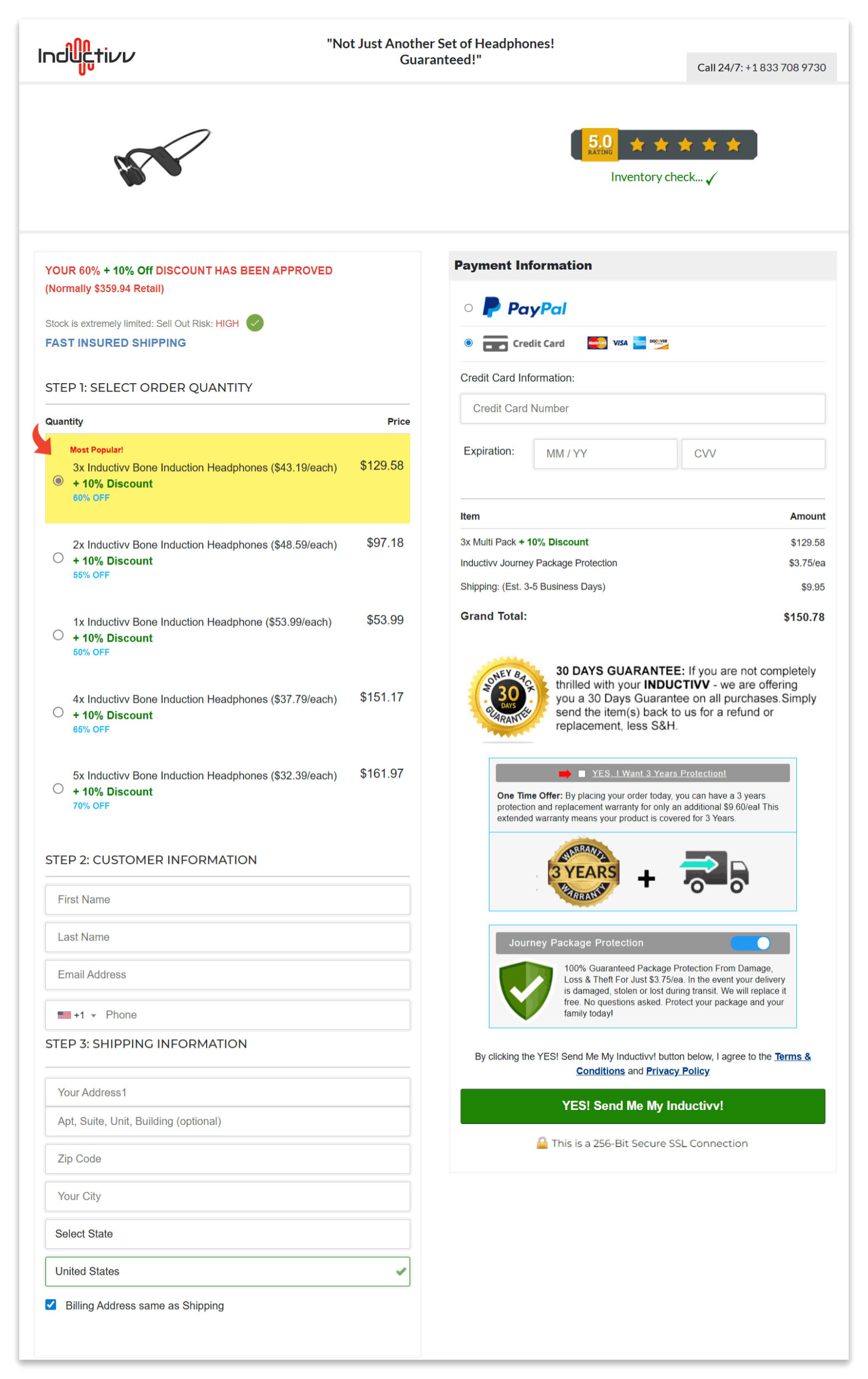 Inductivv Secure Checkout Page